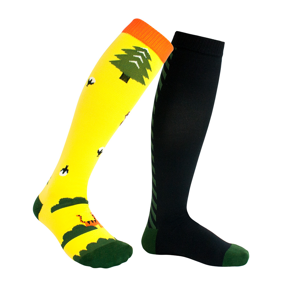 Tiger Forest Patten 20-30 mmHg Graduated Compression Socks Outdoor Plantar Fascia Socks Compression Stockings